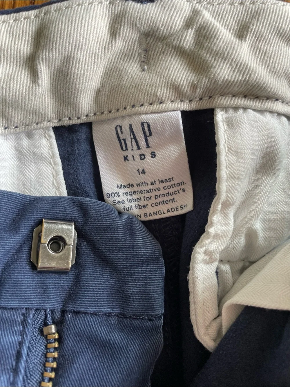 GAP Kids navy blue chino-style shorts size 14
